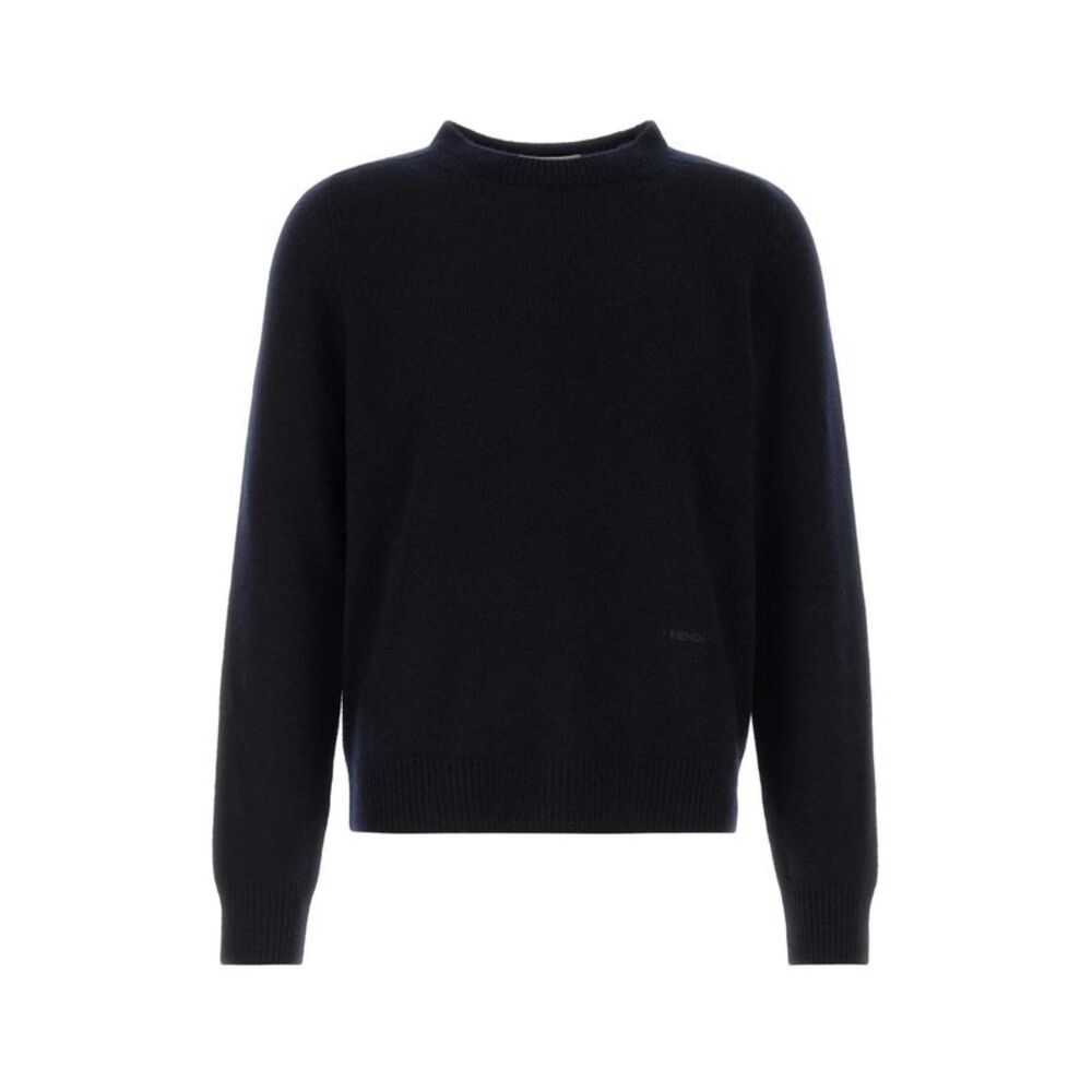 Fendi Men Navy Blue Cashmere Sweater